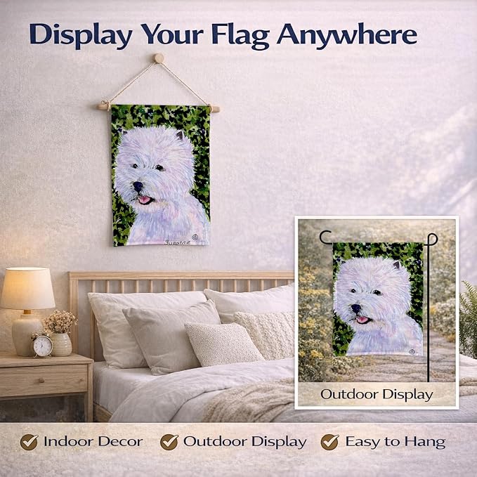 Caroline's Treasures SS8818GF Westie Garden Flag Mailbox Flag Decorative Yard Flag Banner Outside Patio Artwork Yard Flower Beds, Garden Size, Multicolor