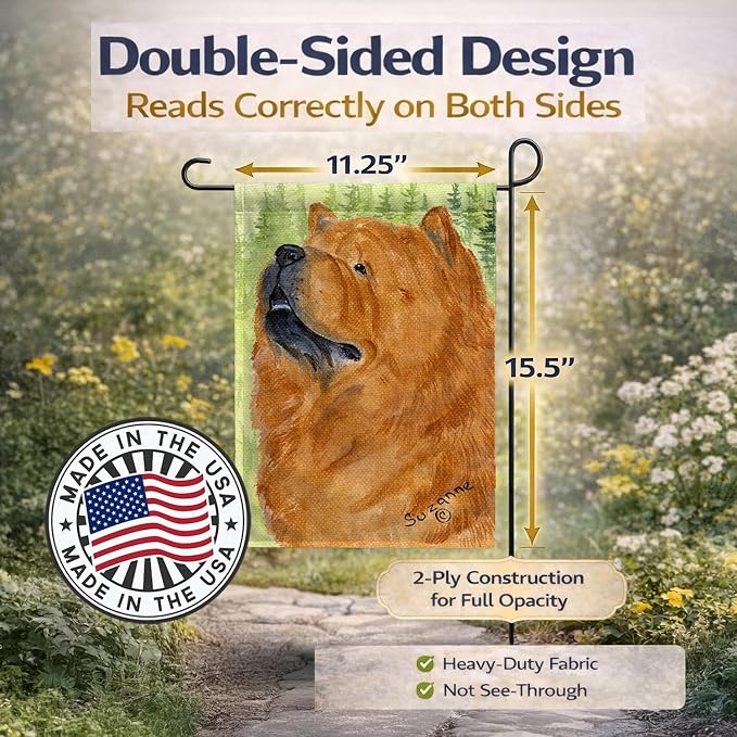Caroline's Treasures SS7007GF Chow Chow Garden Flag Mailbox Flag Decorative Yard Flag Banner Outside Patio Artwork Yard Flower Beds, Garden Size, Multicolor