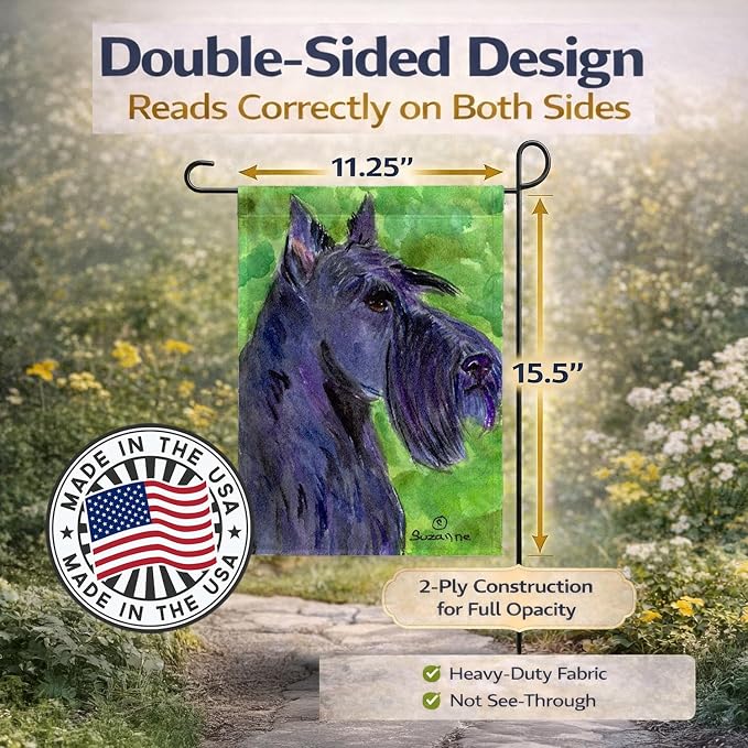 Caroline's Treasures SS8792GF Scottish Terrier Garden Flag Mailbox Flag Decorative Yard Flag Banner Outside Patio Artwork Yard Flower Beds, Garden Size, Multicolor
