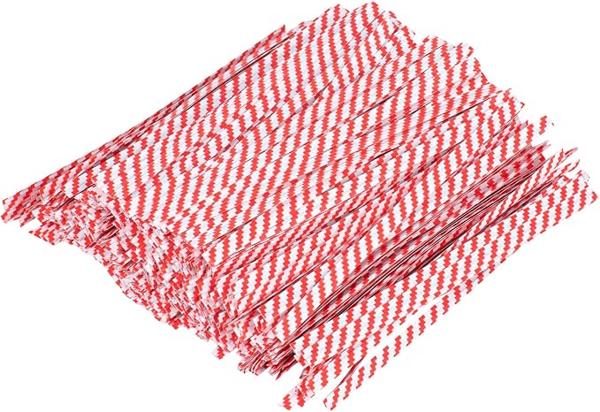 Restaurantware Twist Ties 5000 Pack of 4-Inch Reusable Paper Bag Ties Laminated Gripping Strong Red Flush-Cut Bread, Candy, Coffee, Cookie, Bakery Bag, Party, Gifts, Cake Pops, Packaging