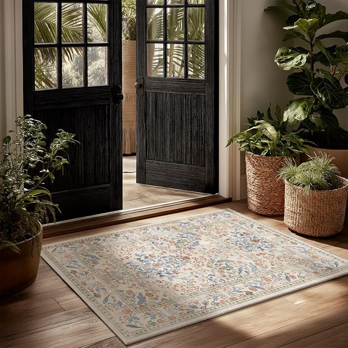 Machine Washable 2x3 Rugs for Entryway: Door Mat Indoor Entrance Small Area Rug Non-Slip Low Pile Kitchen Throw Rug for Front Door Indoor Entrance Bedside Entry Kids Room