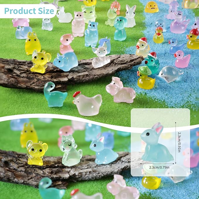 300 Mini Resin Animals Styles Variety Tiny Animals Figures Miniature Little Small Animal Figurines Bulk for Micro Fairy Garden Landscape Accessories Hide Crafts Decor Aquarium