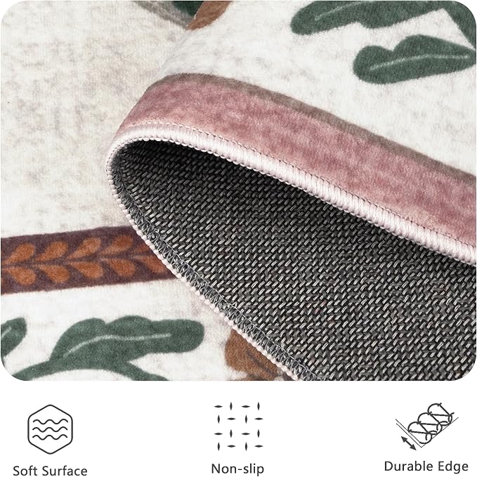 8x10 Area Rugs, Insect Ultra Soft Washable Rug Non Slip with Rubber Back, Stain Resistant Rugs for Living Room, Bedroom, Dining Room, Kids Room(Pink Butterfly)