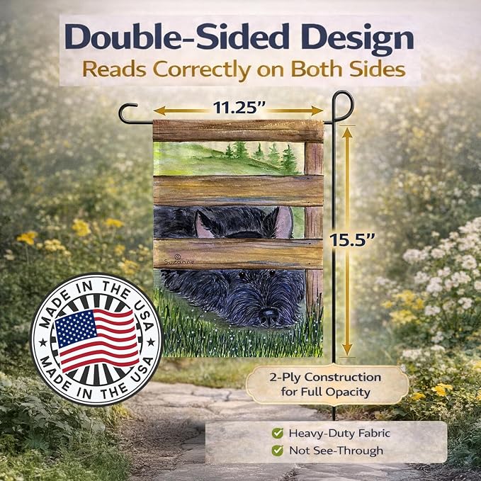 Caroline's Treasures SS8193GF Scottish Terrier Garden Flag Mailbox Flag Decorative Yard Flag Banner Outside Patio Artwork Yard Flower Beds, Garden Size, Multicolor