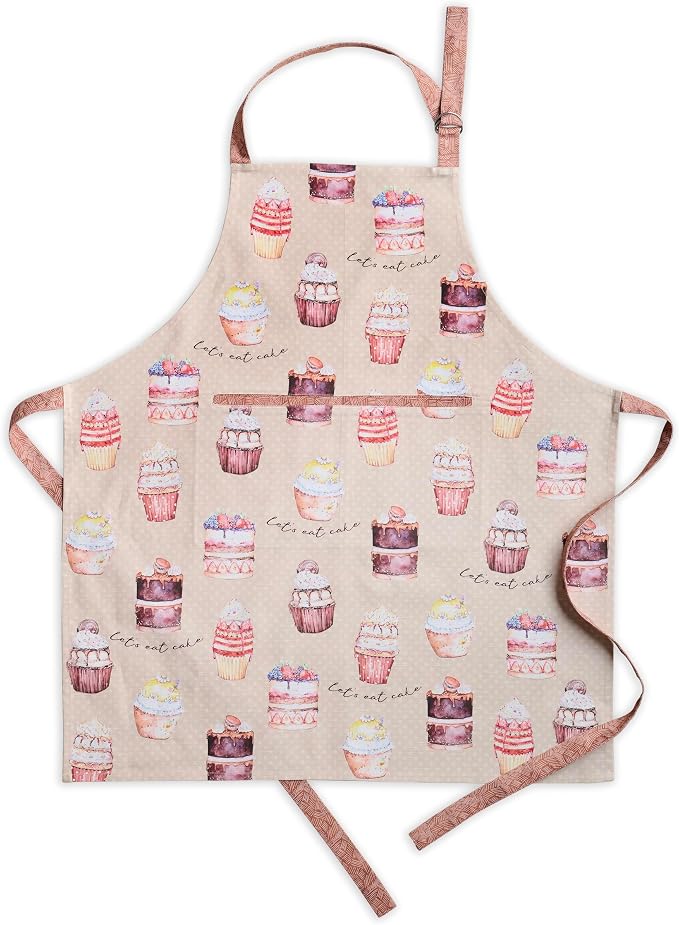 Maison d' Hermine Aprons for women with Pocket 100% Cotton (27.50"x31.50") | Adjustable Neck Strap & long ties Apron Men Chef Wedding Cooking Gardening Server Maid