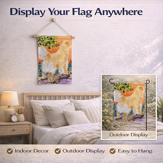 Caroline's Treasures SS8851GF Golden Retriever Garden Flag Mailbox Flag Decorative Yard Flag Banner Outside Patio Artwork Yard Flower Beds, Garden Size, Multicolor