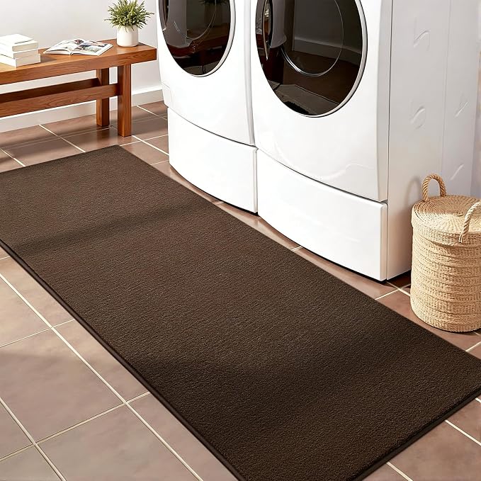 Vasofe 2x8 Bedroom Runner Rug, Hallway Runner Rug, Non Slip Bedside Runners | Long Bedside Runner Rug for Bedroom Kitchen Dorm Kids Boys Room, Washable Medium Pile Shag Fluffy Carpets for Entrance