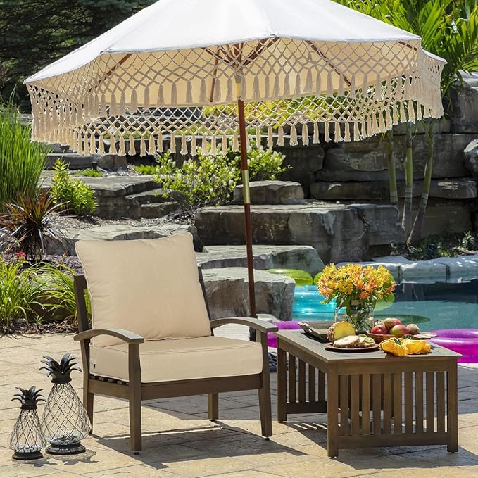 Outdoor 24"x24" Deep Seat Patio Cushion Set of 2, Outdoor Chair Cushions with Water-Resistant UV Resistant Weather Resistant Sectional Sofa Pad and Removable Covers,Beige