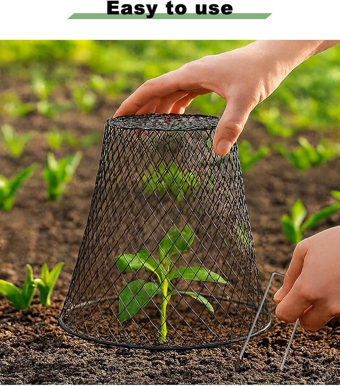 vensovo 12 Pcs Chicken Wire Cloche Plant Covers, 9 inch Metal Plant Protectors from Animals, Heavy-Duty Garden Netting to Keep Rabbits, Squirrels, Birds & Other Small Animals Out