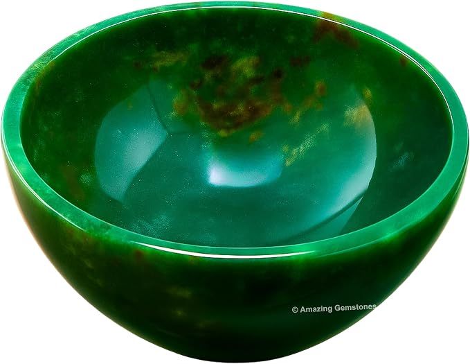 Bloodstone Crystal Bowl - 2 Inch Decorative Bowls for Room and Home Decor - Gemstone Healing Crystals for Elegant Display, Positive Energy Balance and Gift