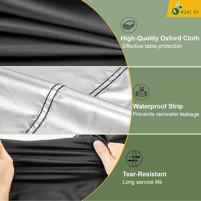 Outdoor 52 in Prep Table Cover for Keter Unity XL Portable Table Rolling Cabinet Bar, Waterproof Dining Cart Cover Heavy Duty Tool Chest Covers - 52"L×22"W×36"H, Black
