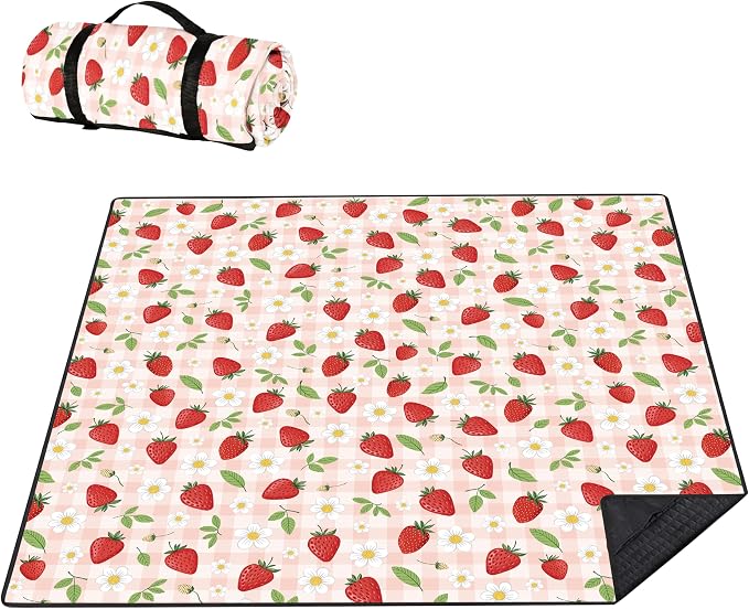 Picnic Blankets Beach Blanket 80" X 80" Extra Large Waterproof Camping Blankets Portable Outdoor Mat 3-Layer Blanket for Beach, Hiking, Park, Music Festival, Grass Lawn,Travel