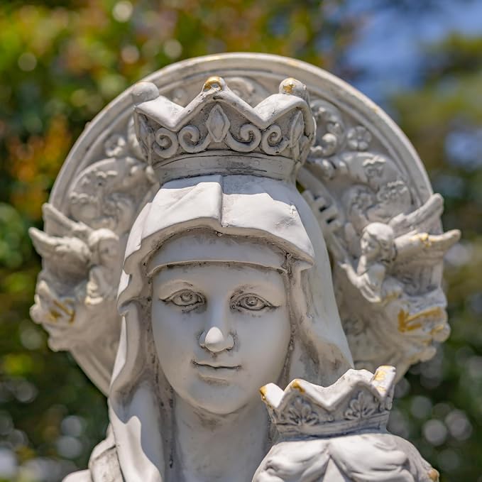 Zaer Ltd. Our Lady of Perpetual Help Garden Statue, 48" H, Magnesium Madonna with Child, Antique Grey or Bronze (Antique Grey)