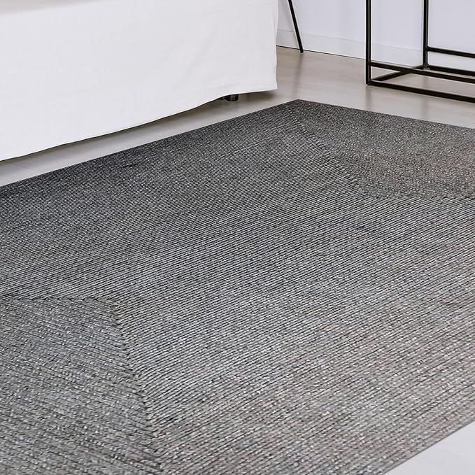 Superior Indoor Outdoor Area Rug, Handwoven Reversible Braided Home Decor for Living Room, Kitchen, Dining Room Floors, Patio, Front Porch, Deck, Modern, Boho, Farmhouse Style, 8' x 10', Slate