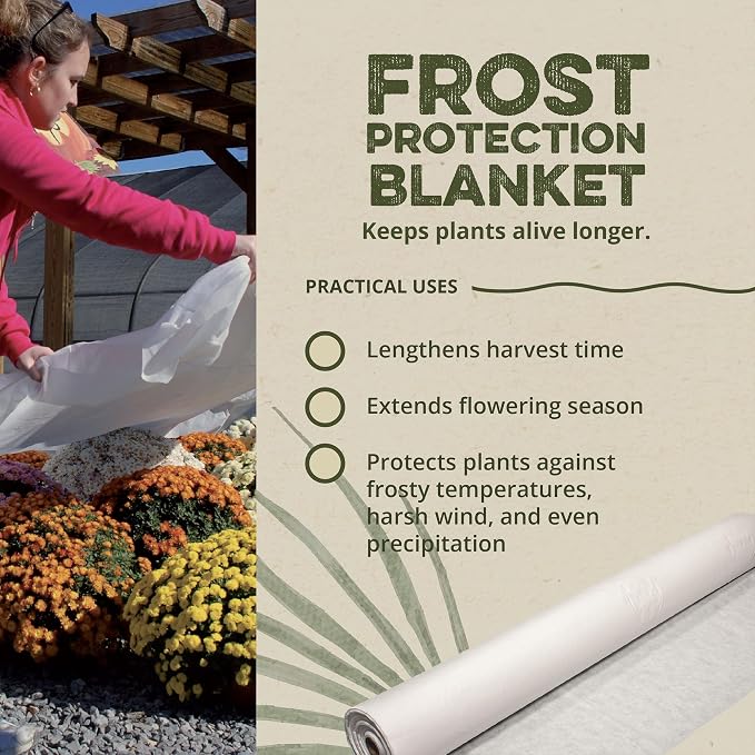 Dewitt 2-Pack N-Sulate Plant Cover Fabric 1.5 oz, 12 x 250 Feet – Frost Cloth Blanket for Vegetables, Flowers, Fruit Trees, Tomatoes, Raised Garden Beds, and Outdoor Winter Freeze Protection