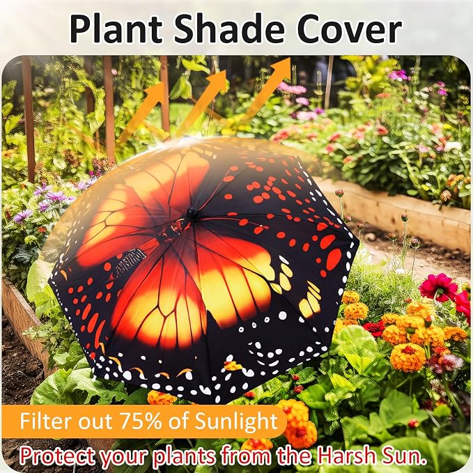 Plant Umbrellas for Outdoor Plants, Large Garden Plant Umbrella Shade Upgraded Adjustable Angle Height for Potted Plants Garden Beds