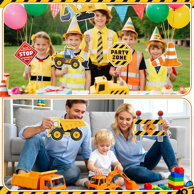 Construction Birthday Party Supplies Construction Birthday Yard Signs With Stakes Trucks Excavator Photo Booth Props for Home Outside Garden Lawn Birthday Decorations