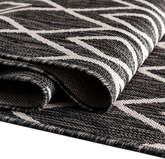 Jill Zarin Outdoor Collection Area Rug - Turks and Caicos (7' x 10' Rectangle Charcoal Gray/Ivory)