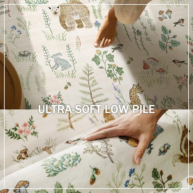 Machine Washable Kitchen Runner Rugs: 2'x10' Hallway Runner Non Slip Low Pile Stain Resistant Soft Indoor Carpet Runners for Hallways Entryway Kitchen Laundry Room Beside Farmhouse