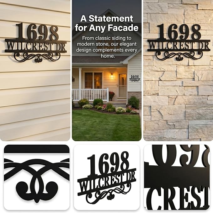 Personalized House Numbers for Outside House Number Sign Custom Street Address Sign Address Numbers for Houses Custom Metal Address Signs for Houses Address Plaques Personalized Housewarming Gift