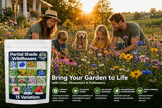 Deer Resistant Wildflower Seeds (2oz) Hardy Garden Flowers Designed to Deter Deer & Support Pollinators