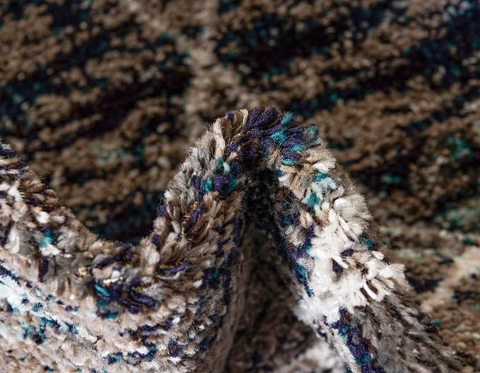Unique Loom Trellis Frieze Collection Area Rug - Geometric (5' x 8' Oval, Blue Multi/ Ivory)