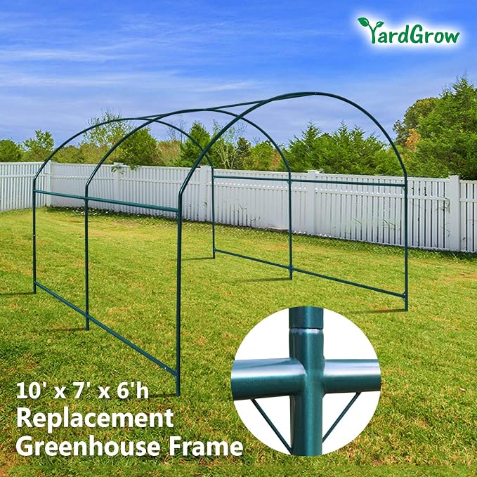 YardGrow Greenhouse Frames for Larger Hot Garden House Support Arch Frame Climbing Plants/Flowers/Vegetables Outdoor (10x7x6 FT)