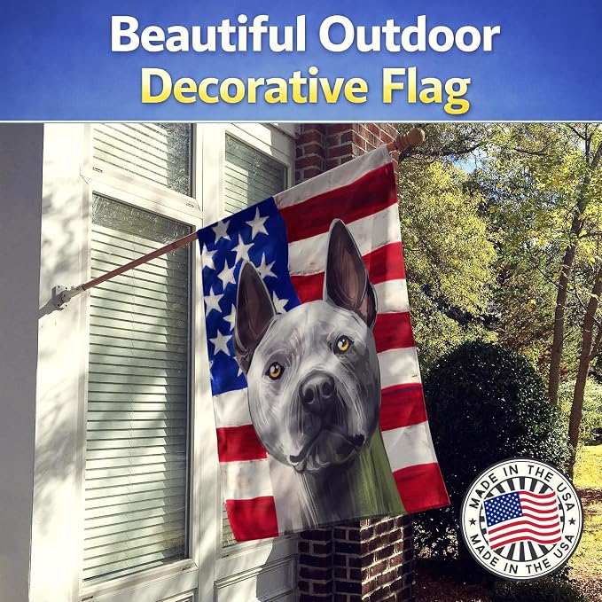 Caroline's Treasures CK6738CHF Thai Ridgeback American Flag House Flag Large Porch Sleeve Pole Decorative Outside Yard Banner Artwork Wall Hanging, Polyester, House Size, Multicolor