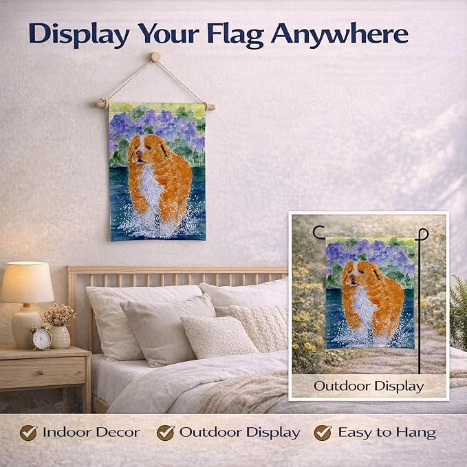 Caroline's Treasures SS8619GF Nova Scotia Duck Toller Garden Flag Mailbox Flag Decorative Yard Flag Banner Outside Patio Artwork Yard Flower Beds, Garden Size, Multicolor