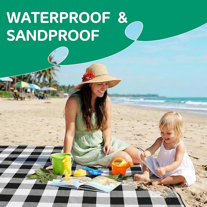 Waterproof Picnic Blanket Outdoor Camping Beach Mat Rug Extra Large Foldable Car Essential Roadtrip Gadget Rv Accessories Glamping Tent Gear Must Haves Hiking Stuff Backpacking Necessities Gift