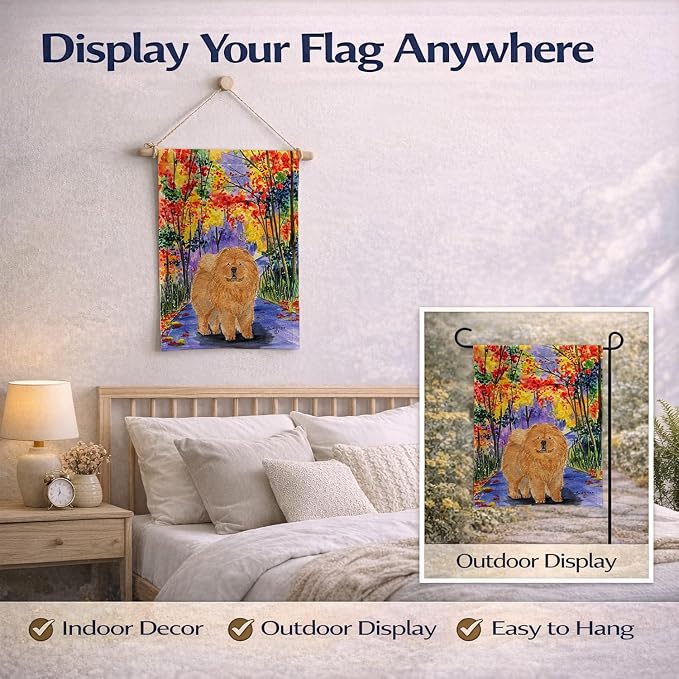 Caroline's Treasures SS7001GF Chow Chow Garden Flag Mailbox Flag Decorative Yard Flag Banner Outside Patio Artwork Yard Flower Beds, Garden Size, Multicolor