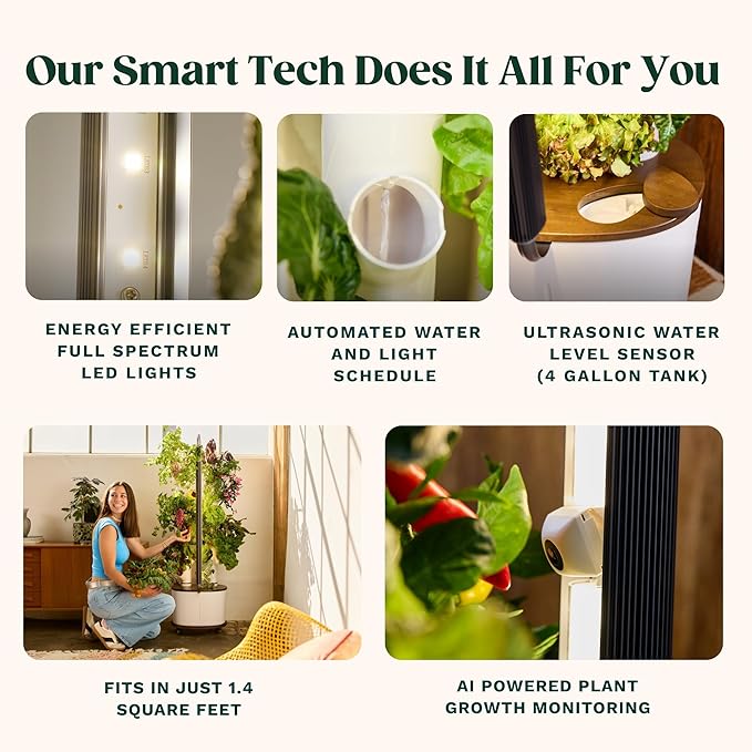 Gardyn Studio 2 Hydroponics Growing System - 16 Plants, Smart Tower | New & improved, non-GMO plants, herbs, vegetables, hydroponic herb garden planter indoor kit with grow lights
