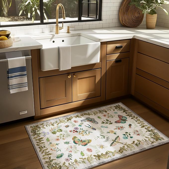 2x3 Washable Throw Rugs for Entryway: Door Mat Indoor Entrance Small Rug Non-Slip Low Pile Soft Kitchen Rug for Front Door Indoor Entrance Entry Bedside Kids Room