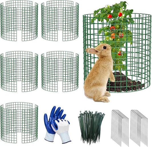 6 Pack Plant Protectors from Animals | 18PCS 13"x13" Metal Wire Mesh Garden Plant Cages for Gardening Supplies | Chicken Wire Cloche Plant Protectors for Rabbits Chickens Ducks
