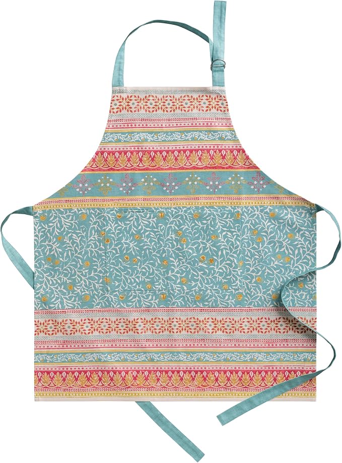 Maison d' Hermine Aprons for women with Pocket 100% Cotton (27.50"x31.50") | Adjustable Neck Strap & long ties Apron Men Chef Wedding Cooking Gardening Server Maid