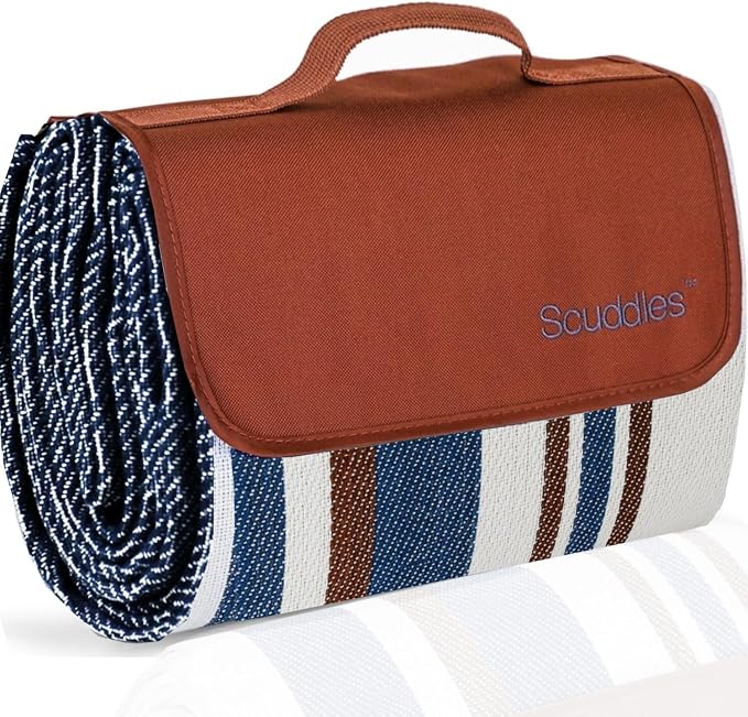 scuddles Waterproof Picnic Blanket 60" x 60" for Beach, Camping and Travel