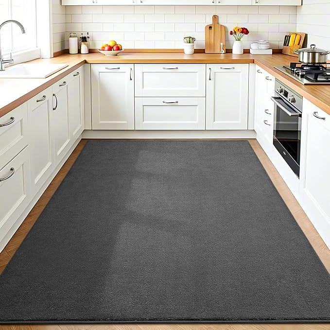 Vasofe Grey Rug for Bedroom Living Room, 4x6 Area Rugs, Modern Washable Rug | Non-Slip Soft Carpet, Indoor Thick Memory Foam Fluffy Carpets for Boys Room Playroom Office 48x72 Inch Mat Home Decor