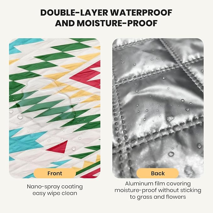 87 in * 87 in Waterproof Picnic Mat Picnic Blanket, Enlarged and Thickened Camping Mat, Larger Picnic Blanket, Suitable for Grassland, Beach, Courtyard, Outdoor Activities (Green)