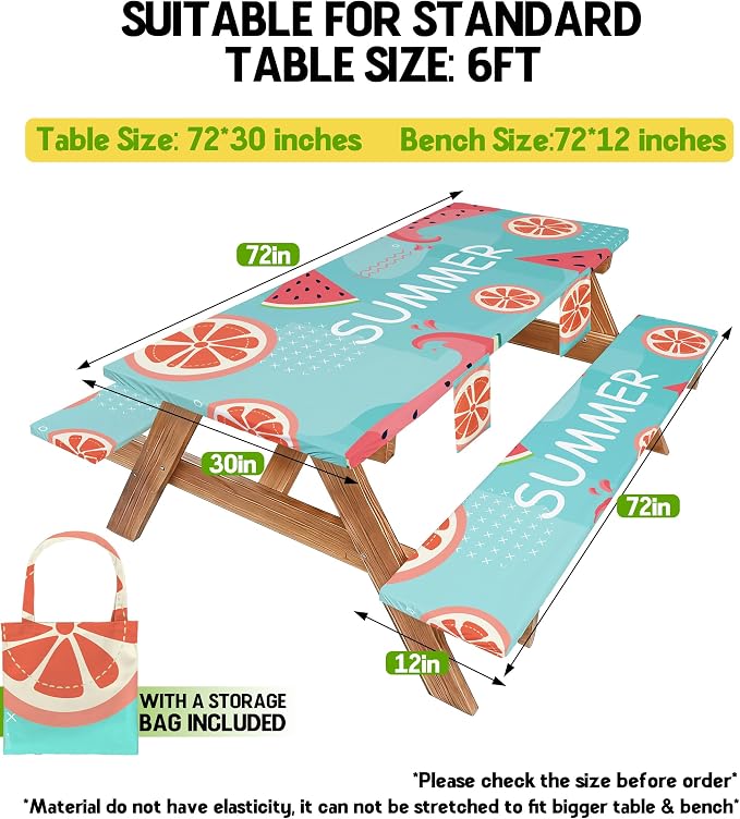 Picnic Table Cover with Bench Covers Table Cloth Tablecover Camping Essentials Camp Tools Camper Ideas Outdoor Summer Beach Accessories Must Haves Motorhome Trailer Road Trip Tent Rv Travel Supplies