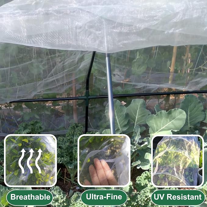Garden Mosquito Netting for Patio, 10 ft x 12 ft Bird Bug Insect Netting Pest Barrier for Fruit Trees, Greenhouse, Large Plant Row Cover Screen for Vegetables