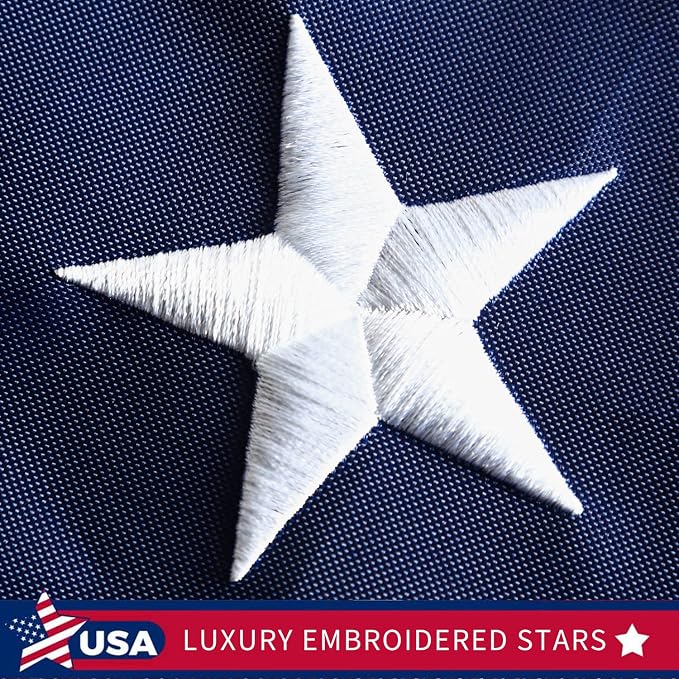 American Flag 3x5 ft- Embroidered Stars,Sewn Stripes,Durable and Long Lasting Nylon,2 solid brass grommets,Perfect for outside/Outdoor Use Heavy Duty US USA Flags.