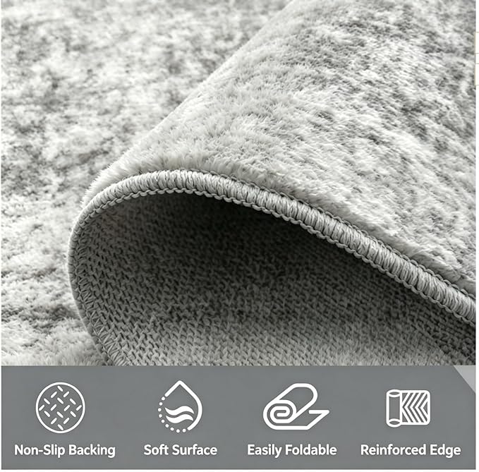 8x10 Area Rugs Washable Abstract Rug for Living Room Bedroom | Non Slip Soft Carpets Coastal Indoor Floor Stain Resistant Large Carpet for Bedroom Dining Room Farmhouse Nursery Office