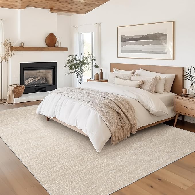 Valenrug 8x10 Area Rugs for Living Room, Large Washable Rug Non Slip Brown | Soft Low Pile, Thin & Lighweight Carpet, Folable Stain Resistant Modern Indoor Floor Mat for Bedroom, Dining Room, Home Decor
