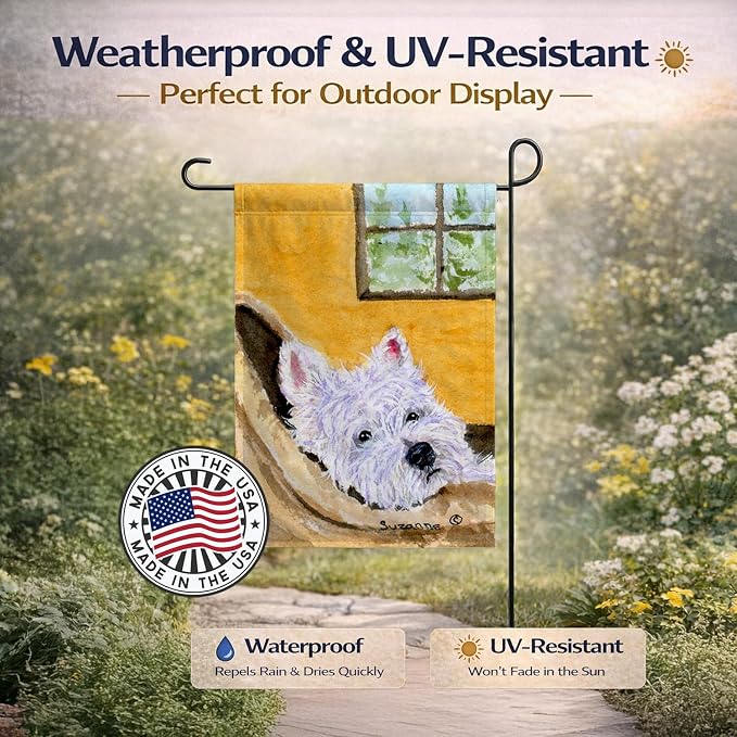 Caroline's Treasures SS8785GF Westie Garden Flag Mailbox Flag Decorative Yard Flag Banner Outside Patio Artwork Yard Flower Beds, Garden Size, Multicolor