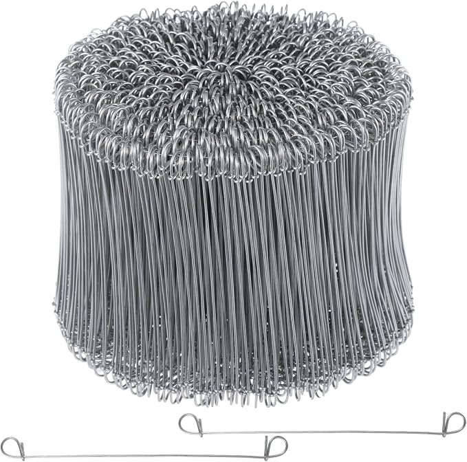 16 Gauge Tie Wire Roll 1000 Pcs - Galvanized Iron Double Loop Rebar Ties 6 Inch Silver for Construction, Fencing & T Post Accessories