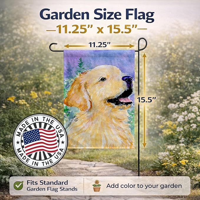 Caroline's Treasures SS8904GF Golden Retriever Garden Flag Mailbox Flag Decorative Yard Flag Banner Outside Patio Artwork Yard Flower Beds, Garden Size, Multicolor