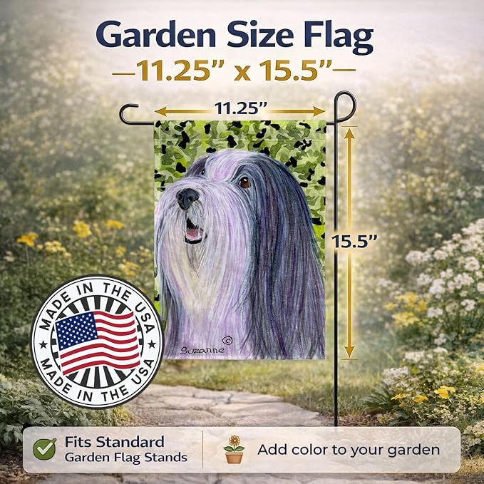 Caroline's Treasures SS8808GF Bearded Collie Garden Flag Mailbox Flag Decorative Yard Flag Banner Outside Patio Artwork Yard Flower Beds, Garden Size, Multicolor