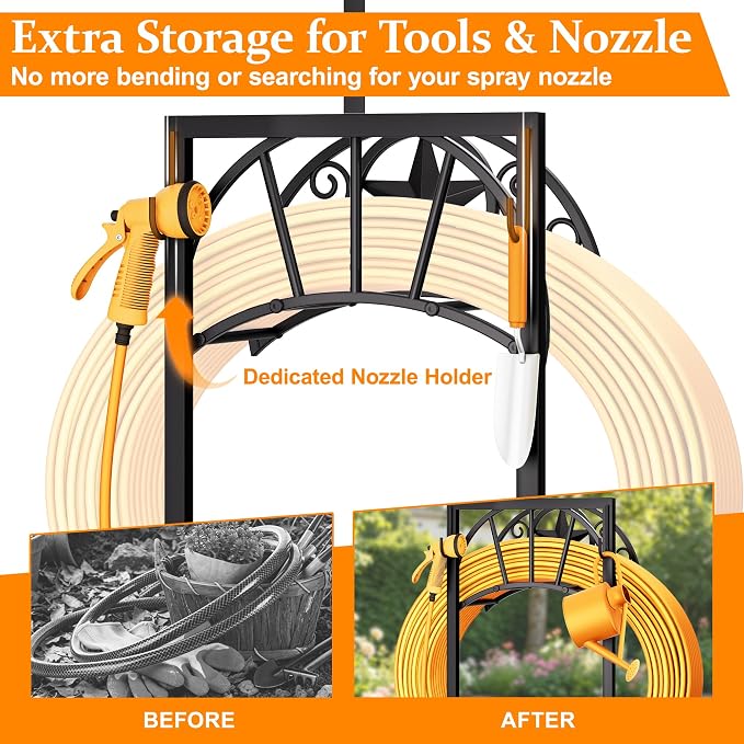 Freestanding Garden Hose Holder, Detachable Outdoor Hose Storage