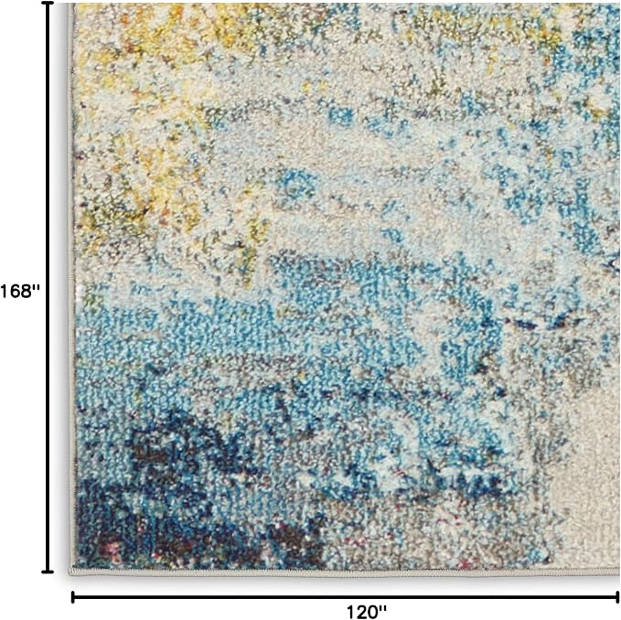Nourison Home Celestial Sealife 10' x 14' Area Rug - Easy Clean, Non Shedding, Bed Room, Living Room, Dining Room, Kitchen (10' x 14')