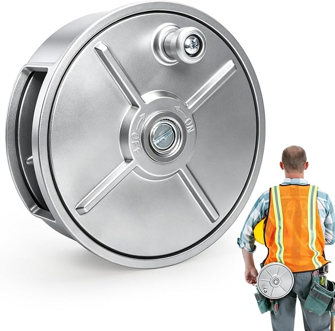 Tie Wire Reel, 6.25" Light Weight Aluminum Coil Holder Wheel, Rope Reel with Built-in Rewind Knob & Belt Loops, Tie Wire Dispenser for Iron Rebar Worker, Compatible with 12-18 Gauge Wires